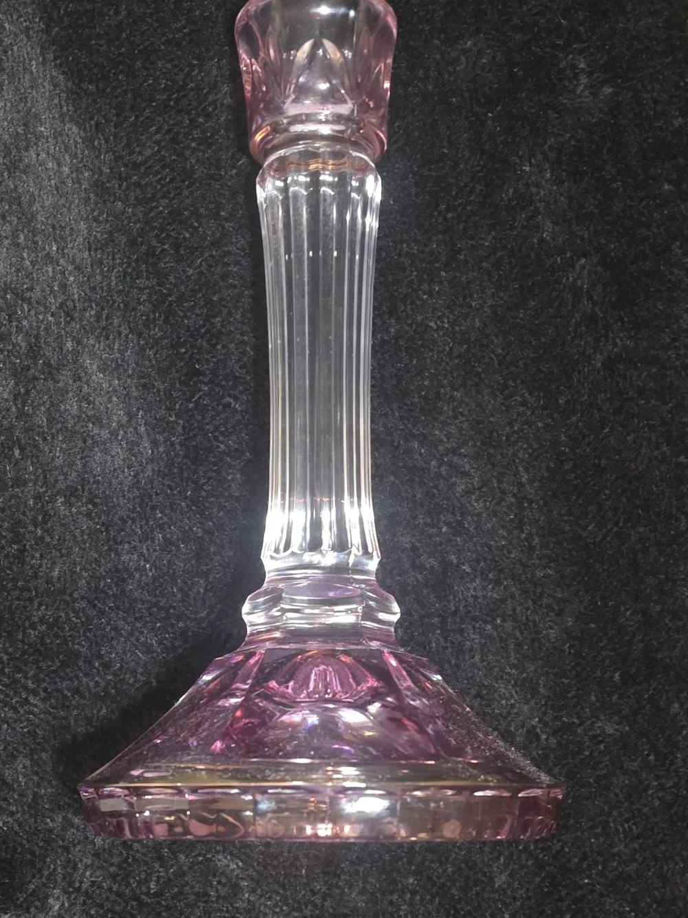 VTG SC Line Lead Crystal Candlestick Gold Trim